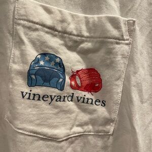 Vineyard Vines White Tee with Blue Logo
